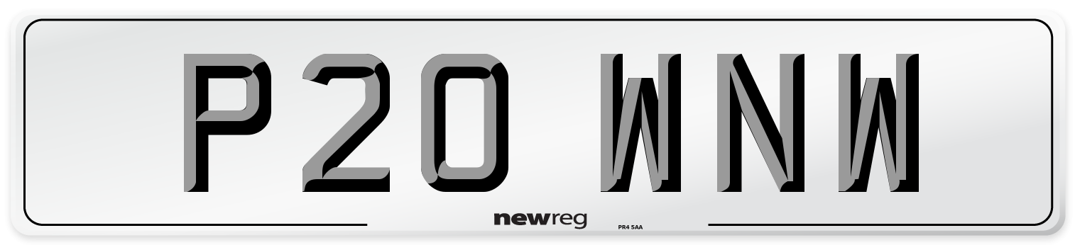 P20 WNW Number Plate from New Reg